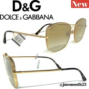 🆕 Dolce & Gabbana Gold Mirror Square Sunglasses